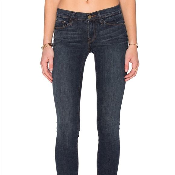 Frame Le Skinny De Jeanne Mid Rise Dark Wash Skinny Jeans Size 26 Y2K 90s - Picture 7 of 12